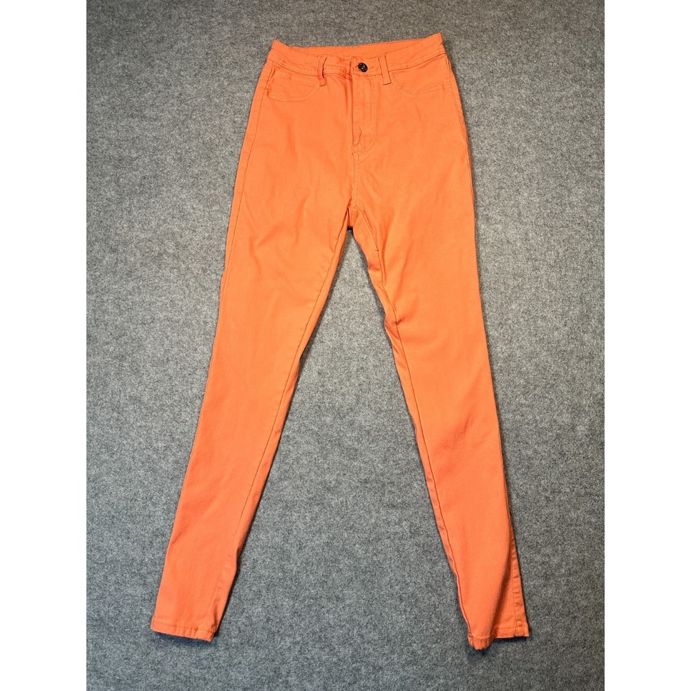 Lover Brand Women Skinny Pants Size L Orange High Waisted Denim